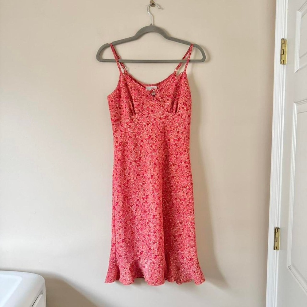 Y2K red pink floral mini dress XS / Sm